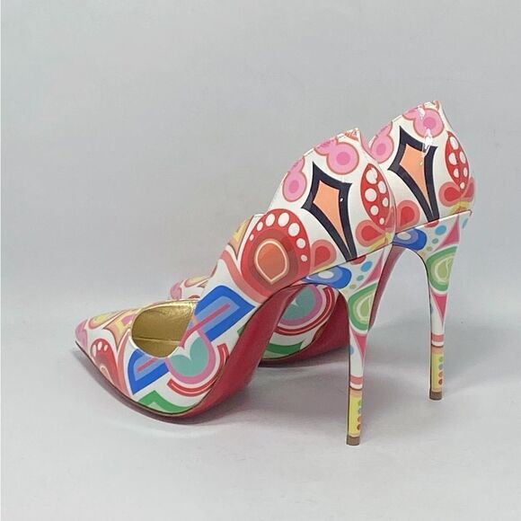 Christian Louboutin Hot Chick Print Pointed Toe Pump size 38.5 - Picture 9 of 13